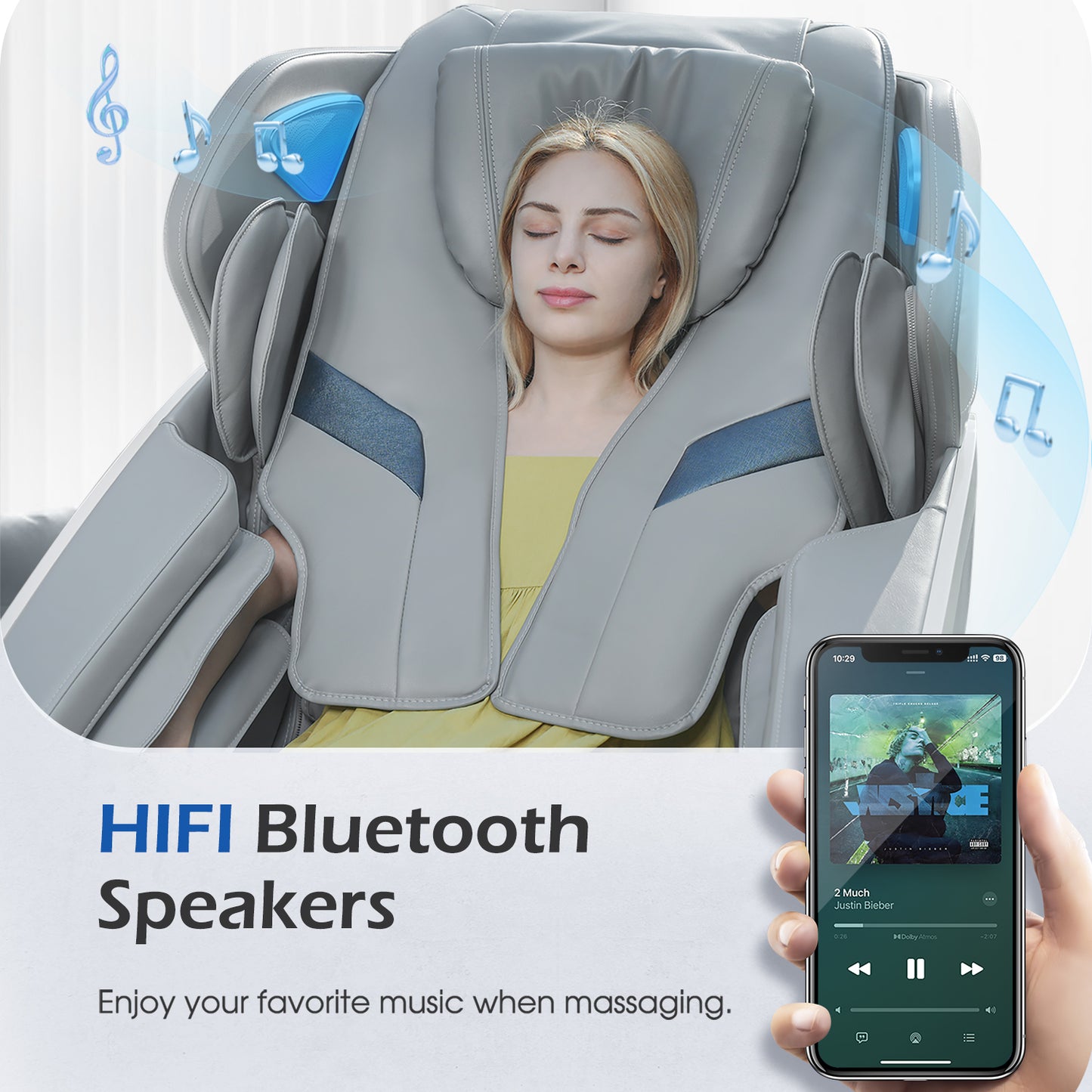 BOSSCARE 2023 Brand New Massage Chairs with AI Voice, App Control SL Track Zero Gravity Full Body Massage Recliner Gray