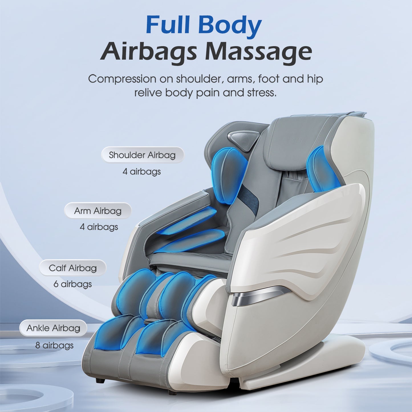 BOSSCARE 2023 Brand New Massage Chairs with AI Voice, App Control SL Track Zero Gravity Full Body Massage Recliner Gray