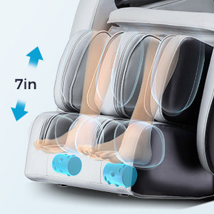 BOSSCARE Massage Chair Zero Gravity Assembled Full Body Airbag Human Touch Massage Chair with Body Scan Heat LED Touch Screen Blue+Gray