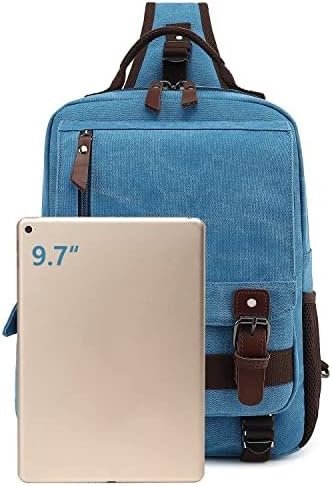 Leaper Canvas Messenger Bag Sling Bag Cross Body Bag Shoulder Bag Black, L