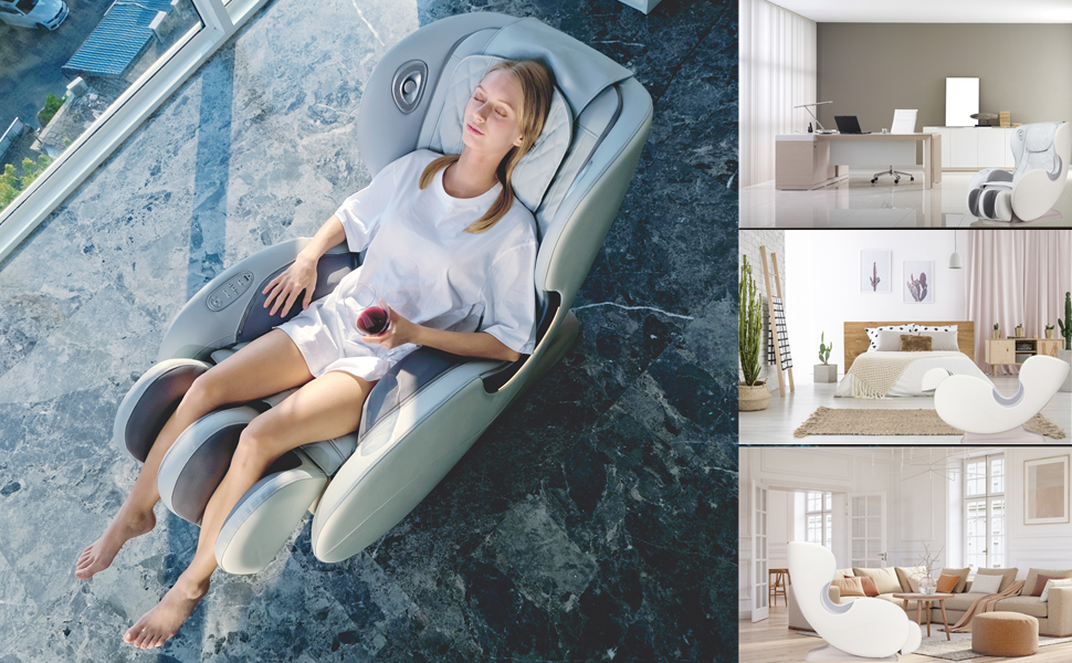 BOSSCARE Small Massage Chairs SL Track Full Body Massage Recliner, Shiatsu Recliner, Space-Saving Design, Zero Gravity, Bluetooth Speaker