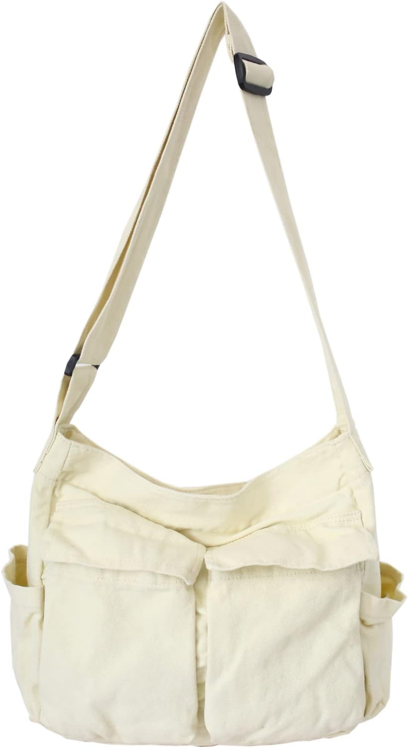 Leaper Canvas Hobo Crossbody Handbag for Women and Men Shoulder Bag Casual Tote Bag