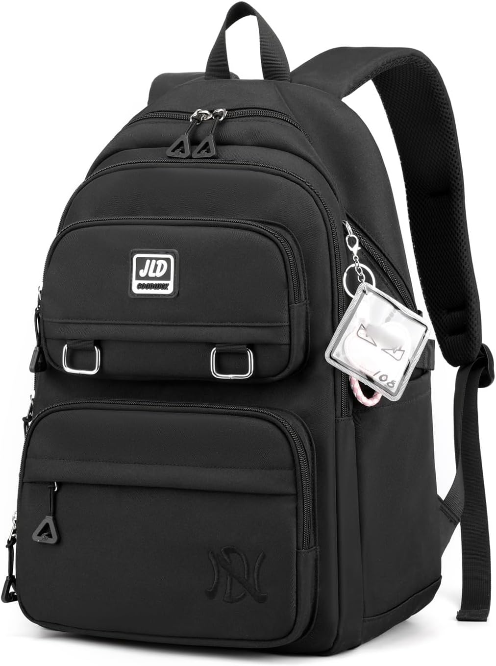 Leaper Water-resistant Laptop Backpacks Lightweight Shoulder Bag for Men Women Casual Daypack Black