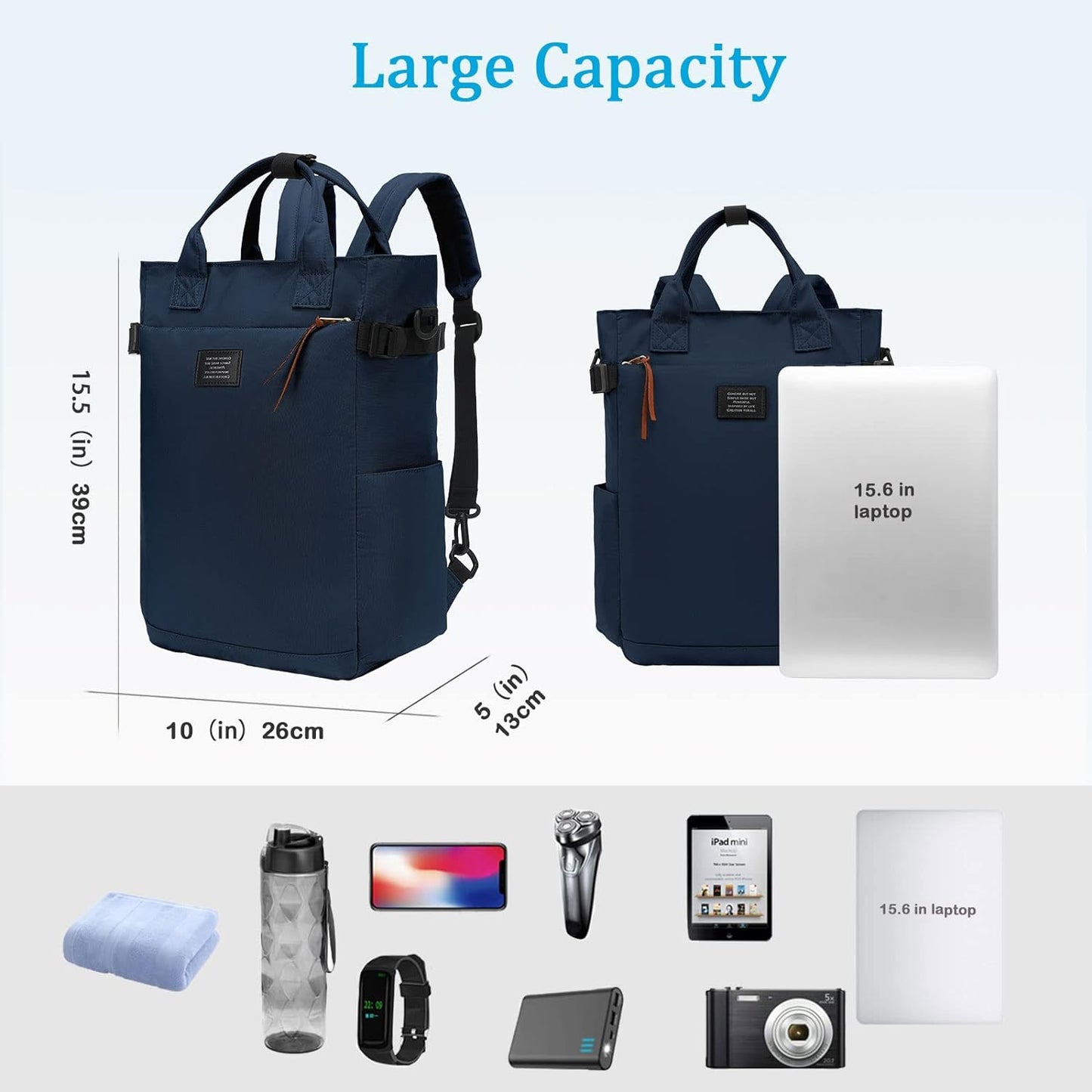 BASICPOWER Backpack Purse for Women Diaper Bag Travel Laptop Casual Bookbag Work Nurse Teacher Bag 15.6-in Computer