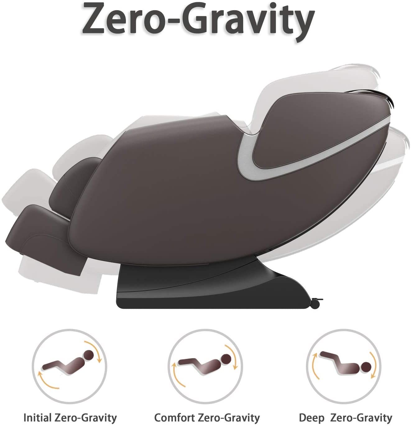 BOSSCARE Massage Chair Recliner with Zero Gravity, Full Body Airbag Massage Chair with Bluetooth Speaker, Foot Roller