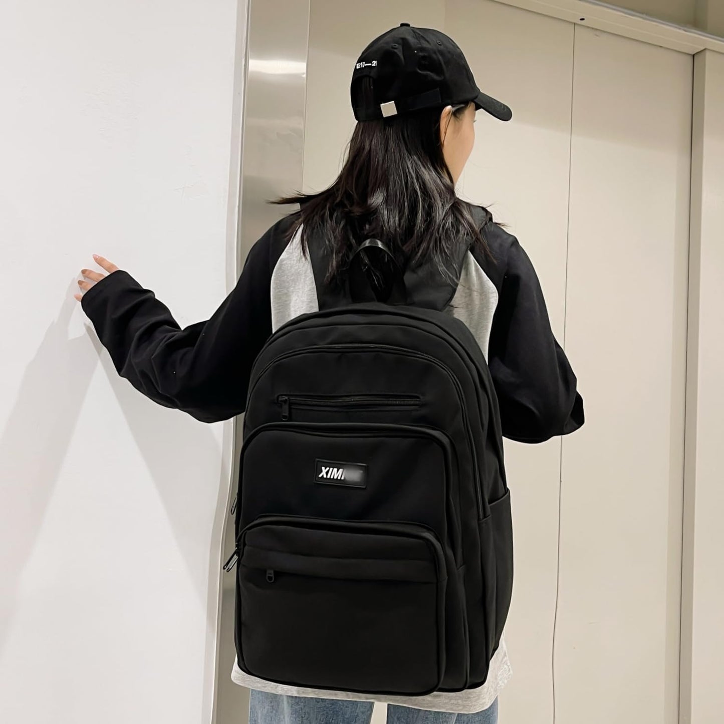 Leaper Water-resistant Laptop Backpacks for Women Lightweight Travel Bag Casual Daypack Black