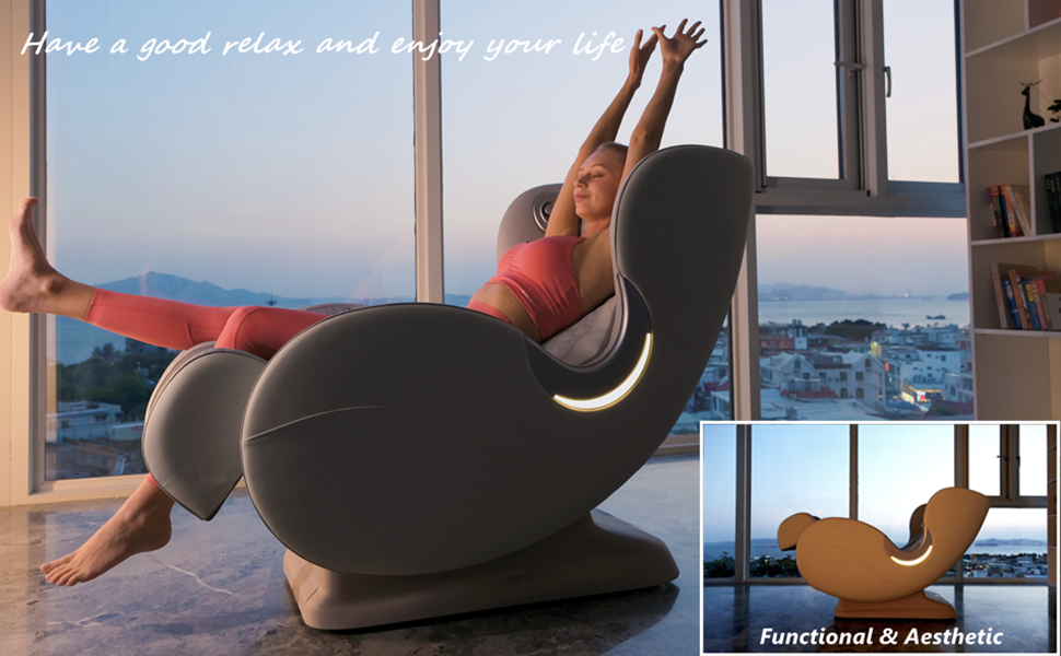 BOSSCARE Small Massage Chairs SL Track Full Body Massage Recliner, Shiatsu Recliner, Space-Saving Design, Zero Gravity, Bluetooth Speaker