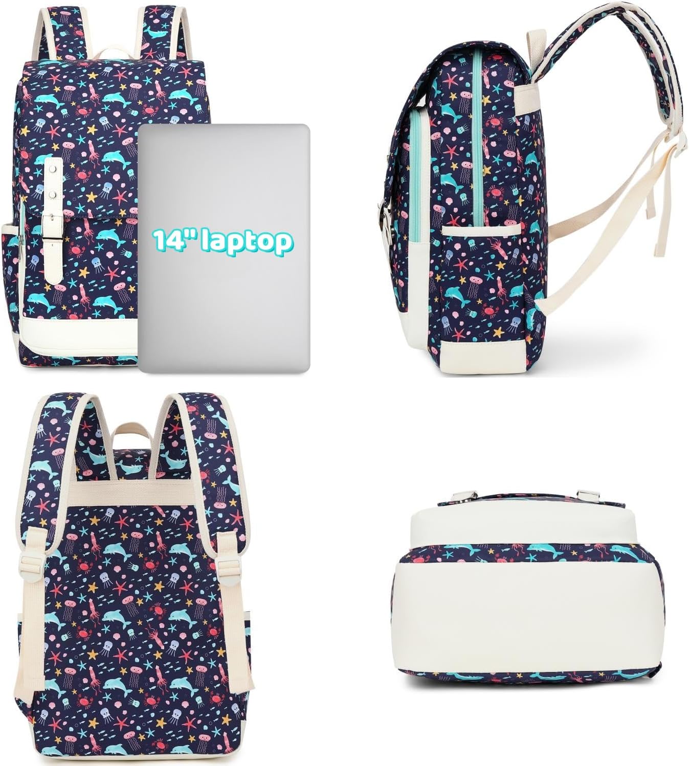 Leaper Cute Laptop Backpack Canvas Bag Daypack Satchel