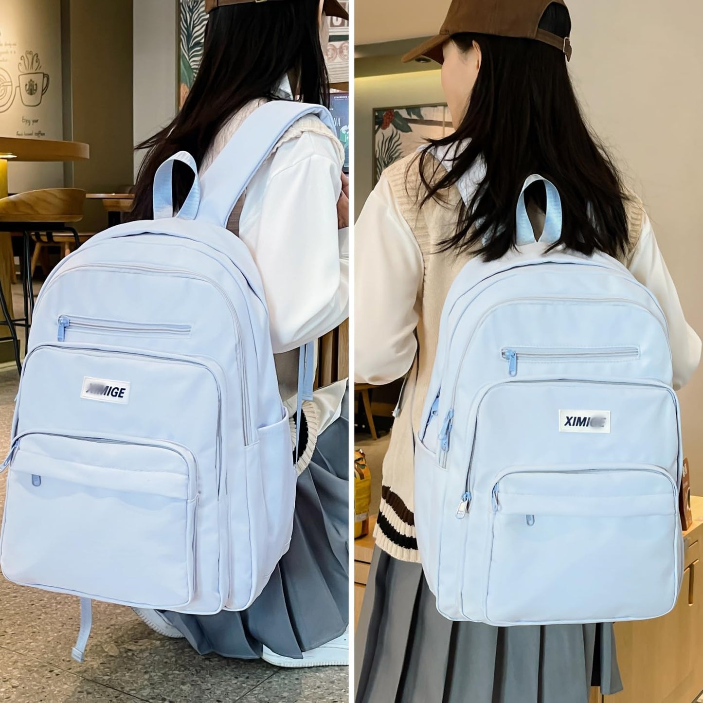 Leaper Water-resistant Laptop Backpacks for Women Lightweight Travel Bag Casual Daypack Black