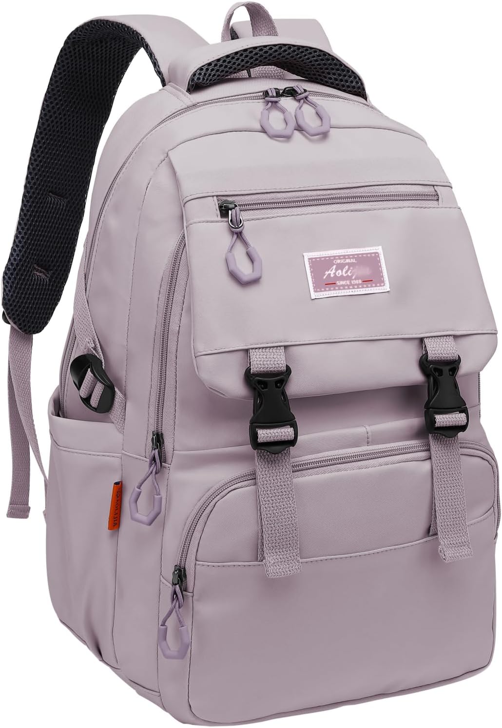 Leaper Water-resistant Laptop Backpacks Lightweight Shoulder Bag for Men Women Casual Daypack Black