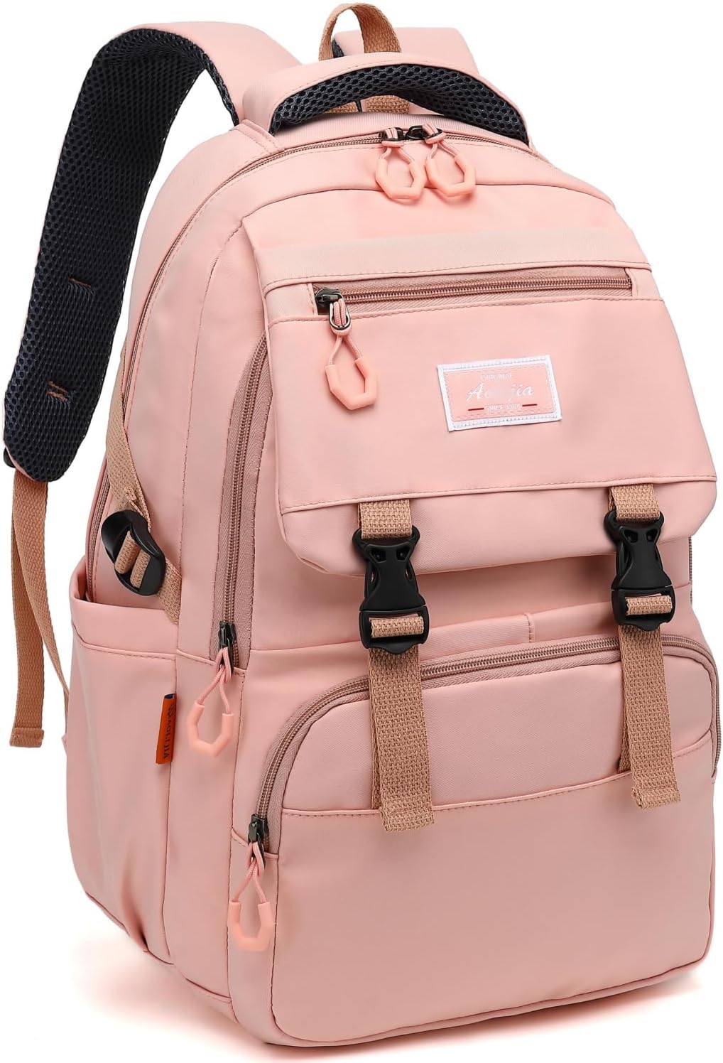 Leaper Water-resistant Laptop Backpacks Lightweight Shoulder Bag for Men Women Casual Daypack Black