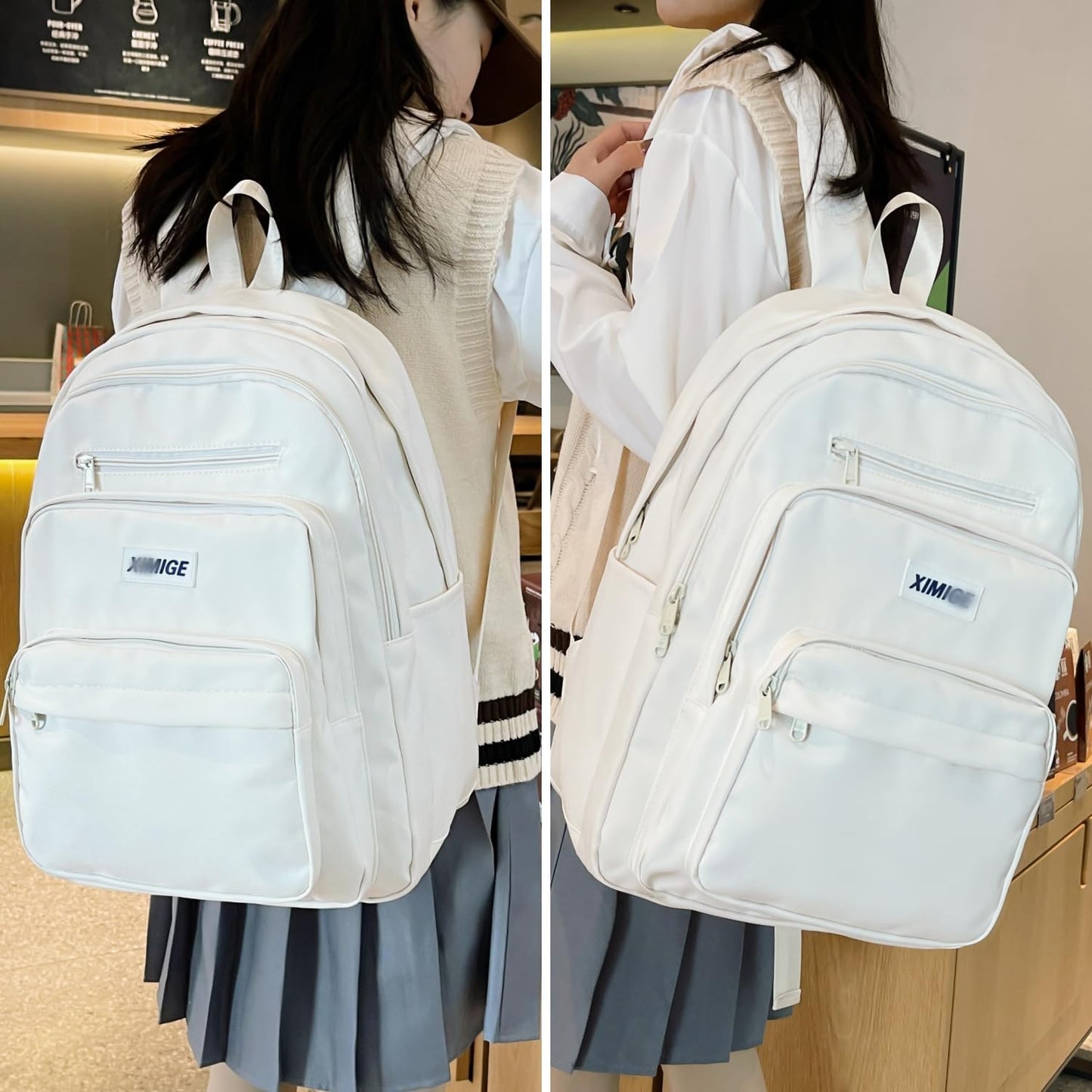 Leaper Water-resistant Laptop Backpacks for Women Lightweight Travel Bag Casual Daypack Black