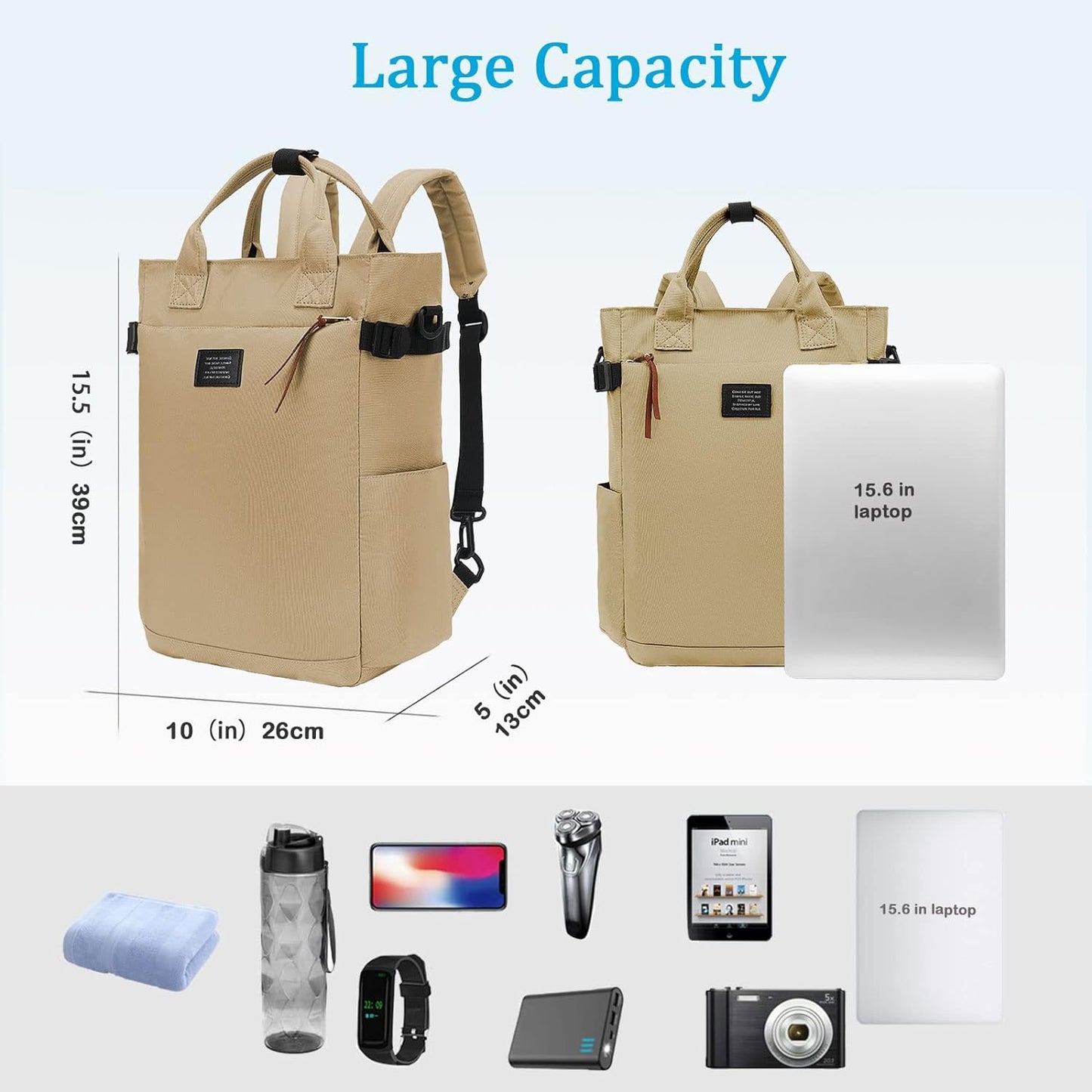 BASICPOWER Backpack Purse for Women Diaper Bag Travel Laptop Casual Bookbag Work Nurse Teacher Bag 15.6-in Computer