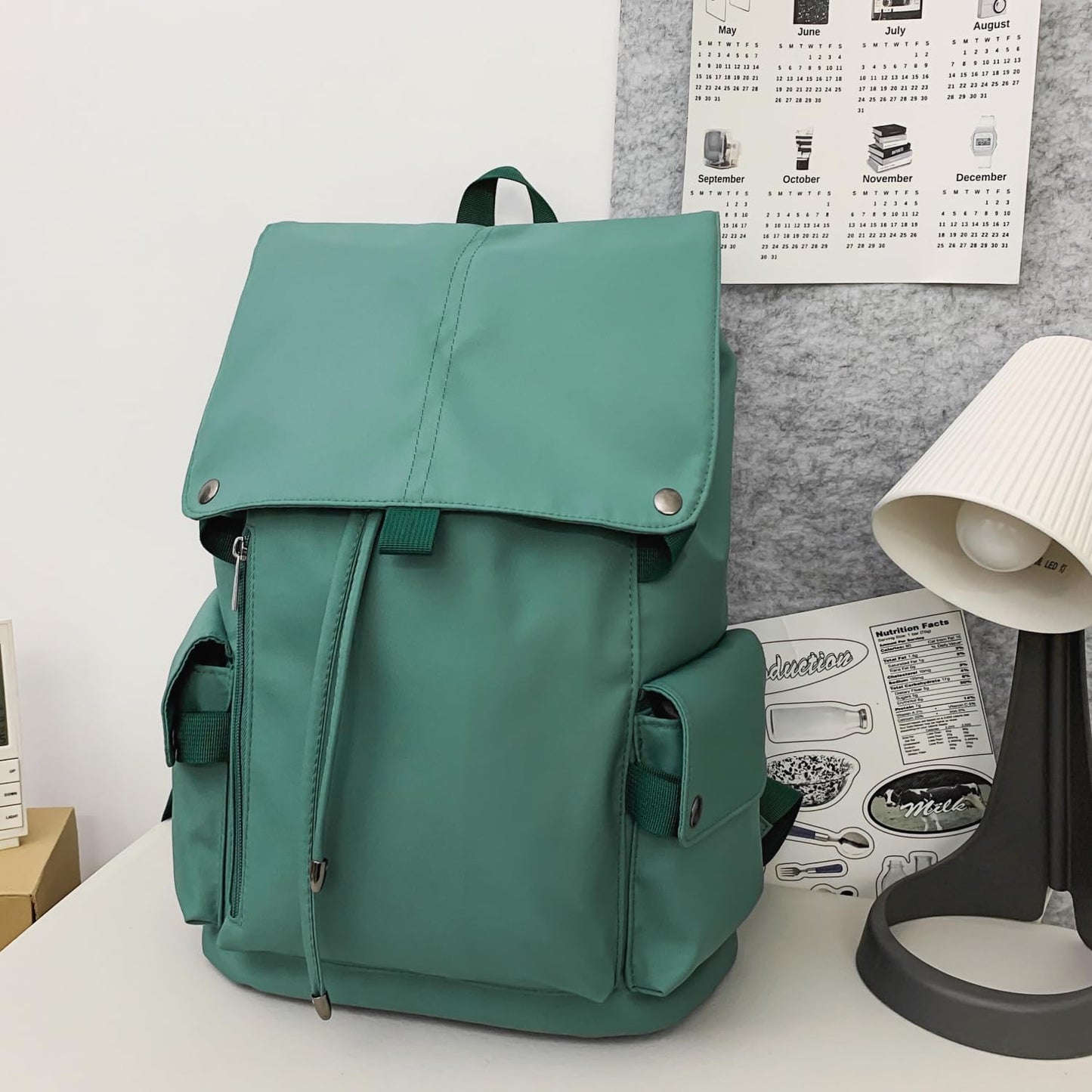 Leaper Vintage Canvas Leather Travel Rucksack Military Backpack Hiking Daypack