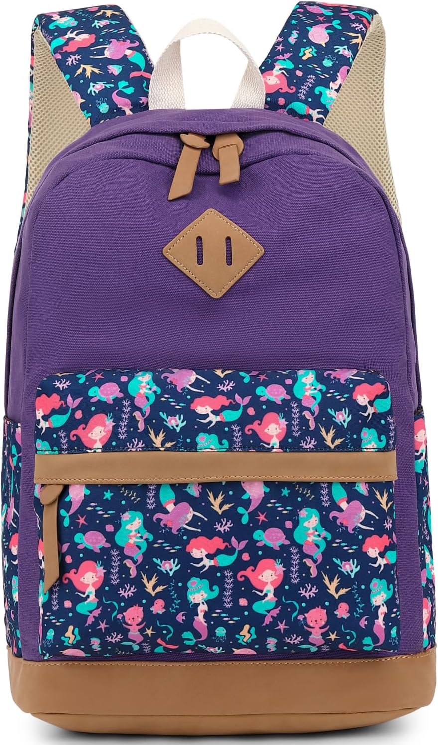 Leaper Girls Cute Floral Canvas Backpack Laptop Backpack Casual Shoulder Bag Satchel Daypack Black