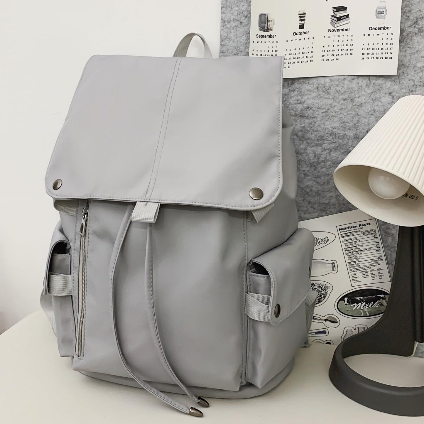 Leaper Vintage Canvas Leather Travel Rucksack Military Backpack Hiking Daypack