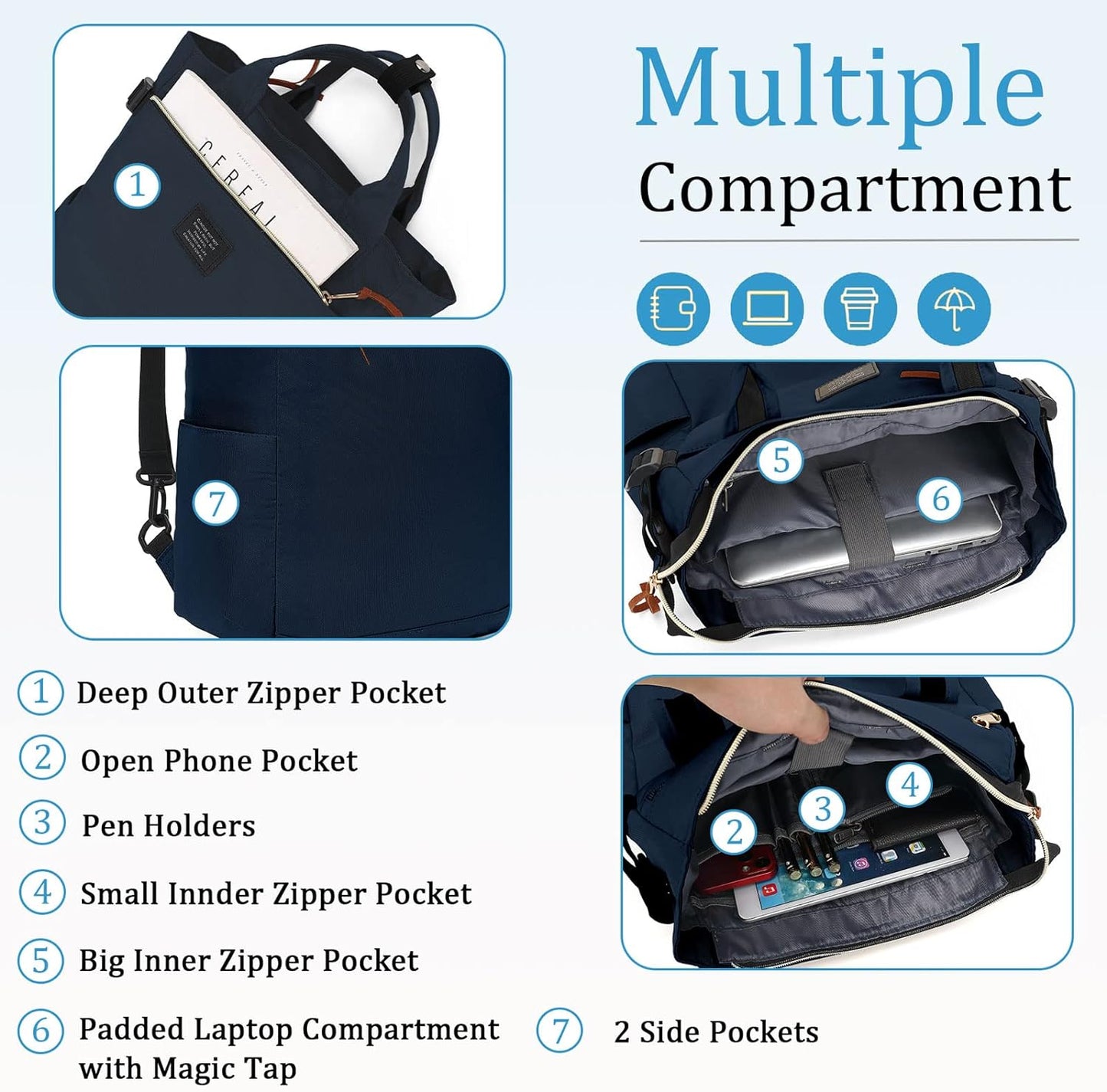 BASICPOWER Backpack Purse for Women Diaper Bag Travel Laptop Casual Bookbag Work Nurse Teacher Bag 15.6-in Computer