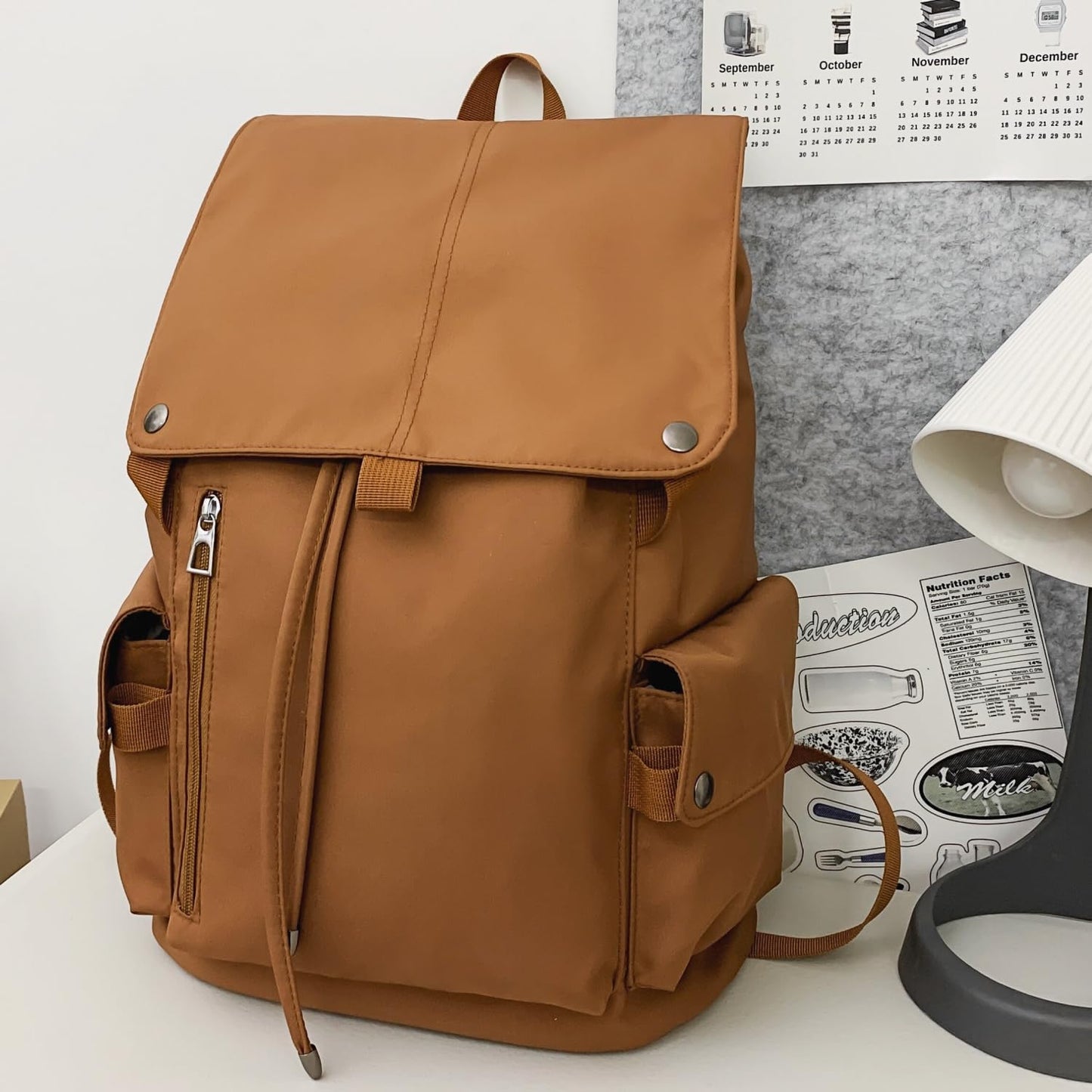 Leaper Vintage Canvas Leather Travel Rucksack Military Backpack Hiking Daypack