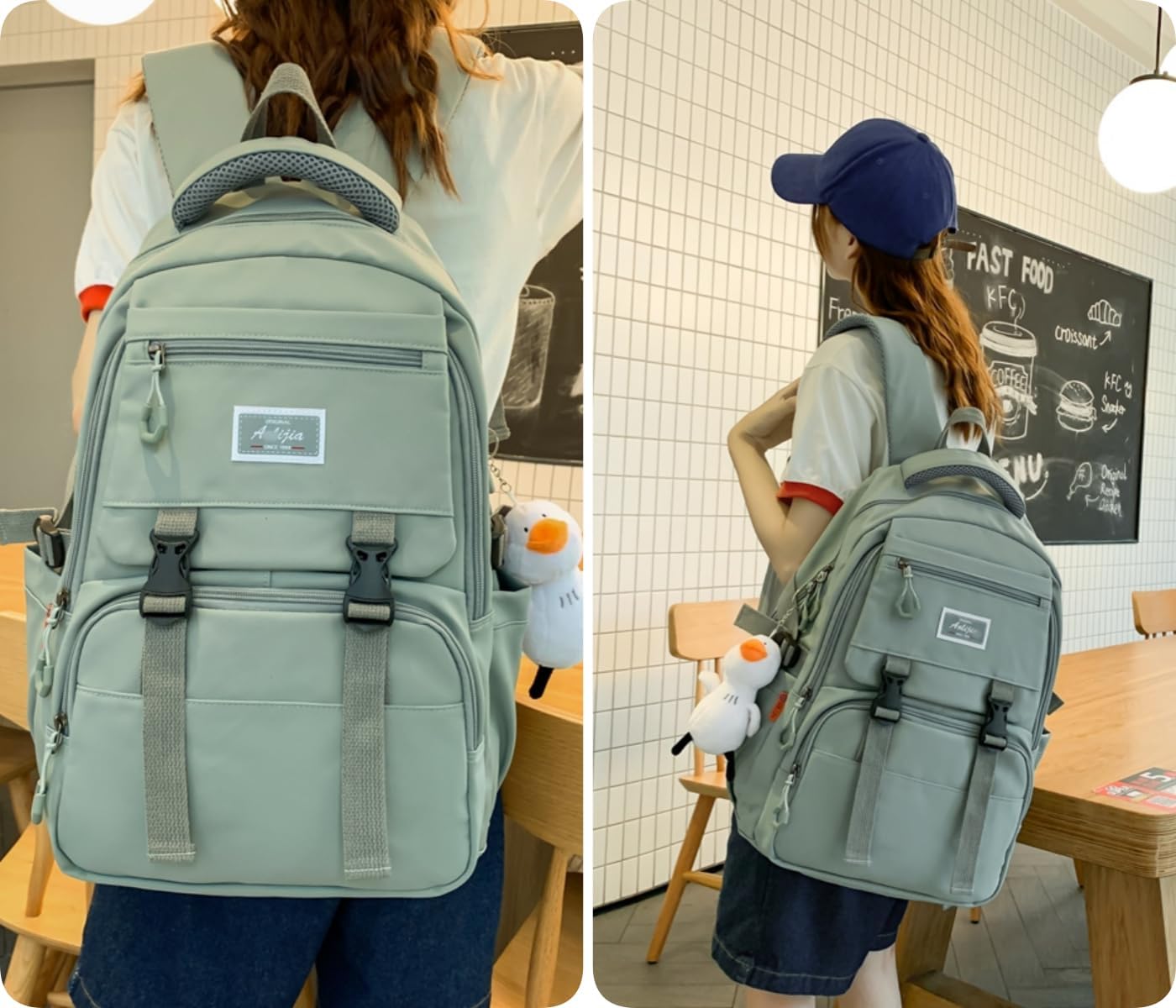 Leaper Water-resistant Laptop Backpacks Lightweight Shoulder Bag for Men Women Casual Daypack Black