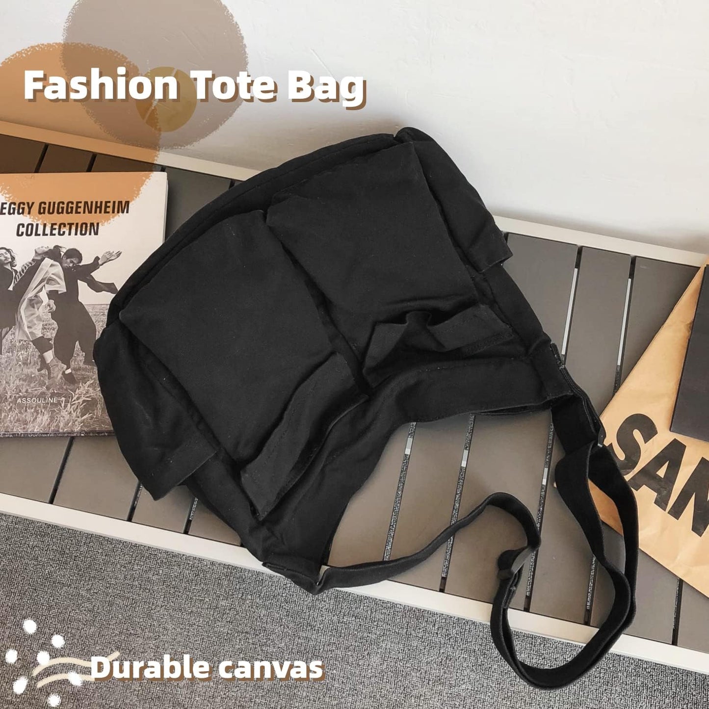 Leaper Canvas Hobo Crossbody Handbag for Women and Men Shoulder Bag Casual Tote Bag