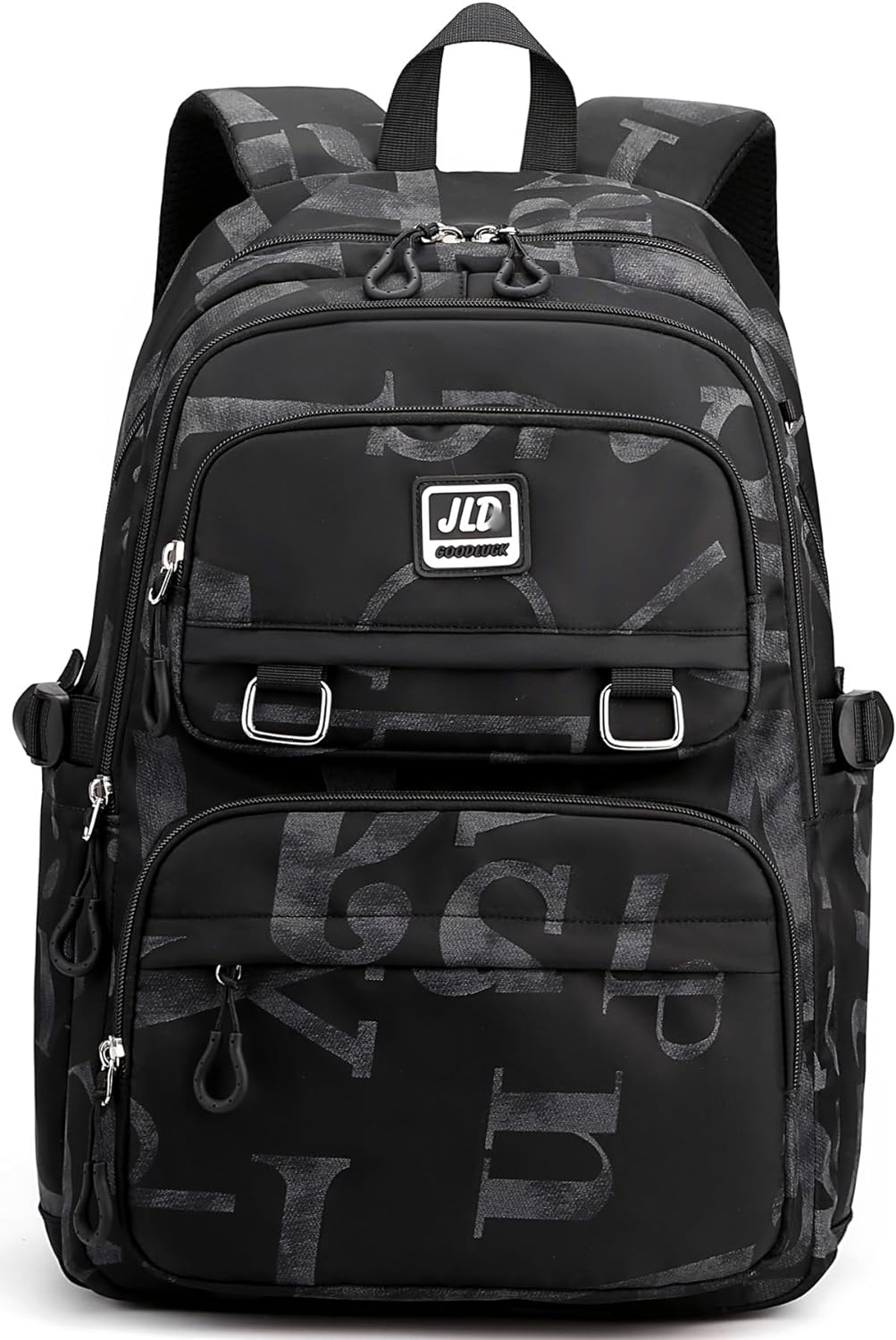 Leaper Water-resistant Laptop Backpacks Lightweight Shoulder Bag for Men Women Casual Daypack Black