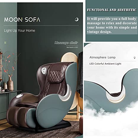 BOSSCARE Small Massage Chairs SL Track Full Body Massage Recliner, Shiatsu Recliner, Space-Saving Design, Zero Gravity, Bluetooth Speaker