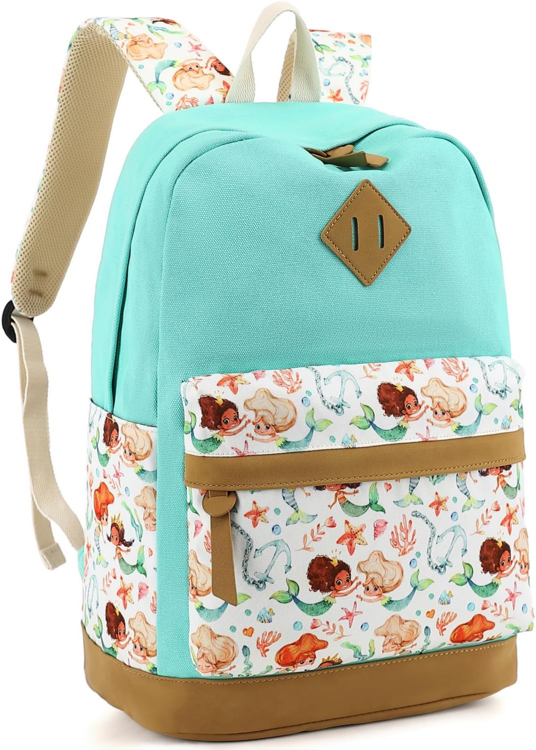 Leaper Girls Cute Floral Canvas Backpack Laptop Backpack Casual Shoulder Bag Satchel Daypack Black