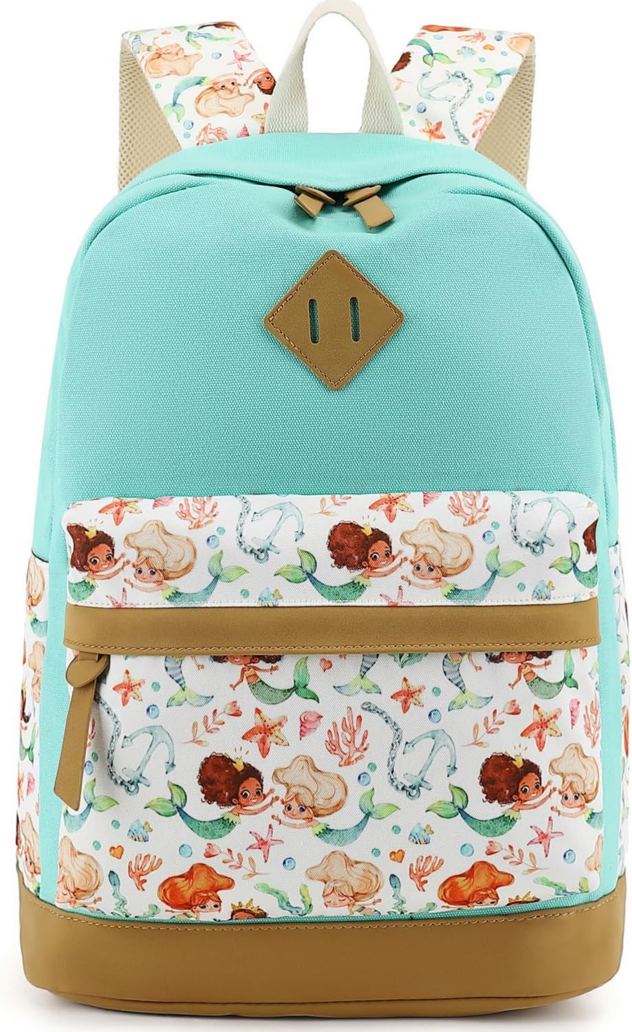 Leaper Girls Cute Floral Canvas Backpack Laptop Backpack Casual Shoulder Bag Satchel Daypack Black