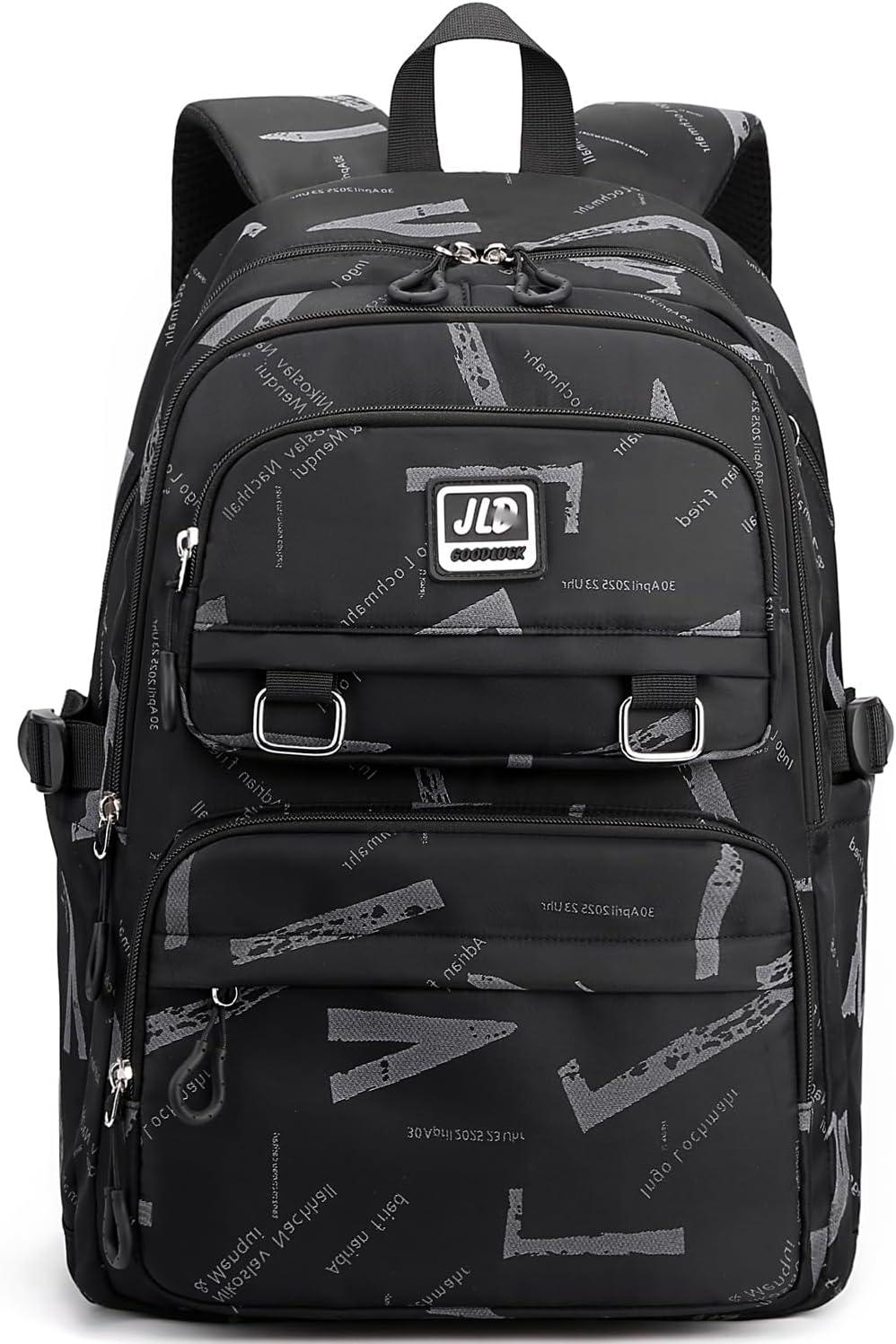 Leaper Water-resistant Laptop Backpacks Lightweight Shoulder Bag for Men Women Casual Daypack Black