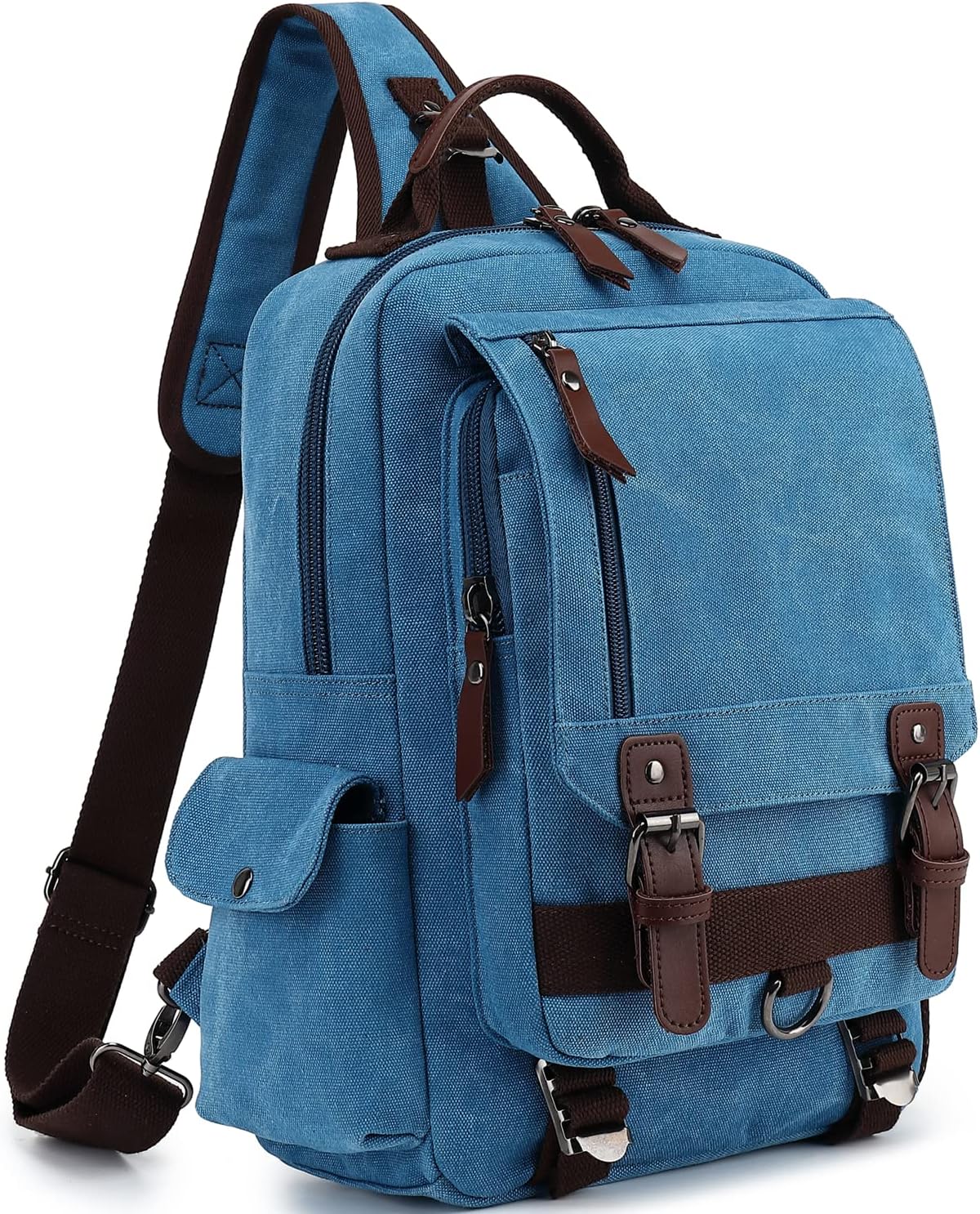 Leaper Canvas Messenger Bag Sling Bag Cross Body Bag Shoulder Bag Black, L