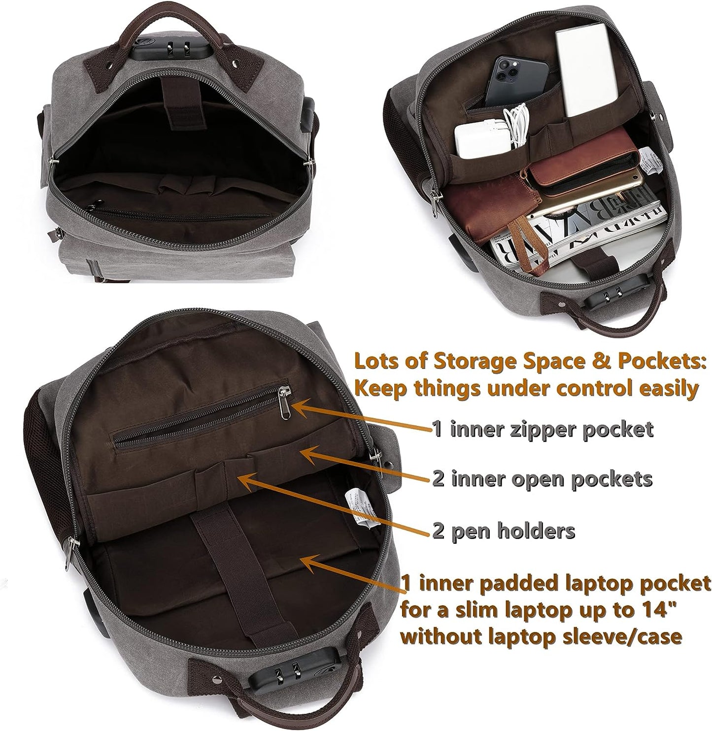 Leaper Canvas Messenger Bag Sling Bag Cross Body Bag Shoulder Bag Black, L