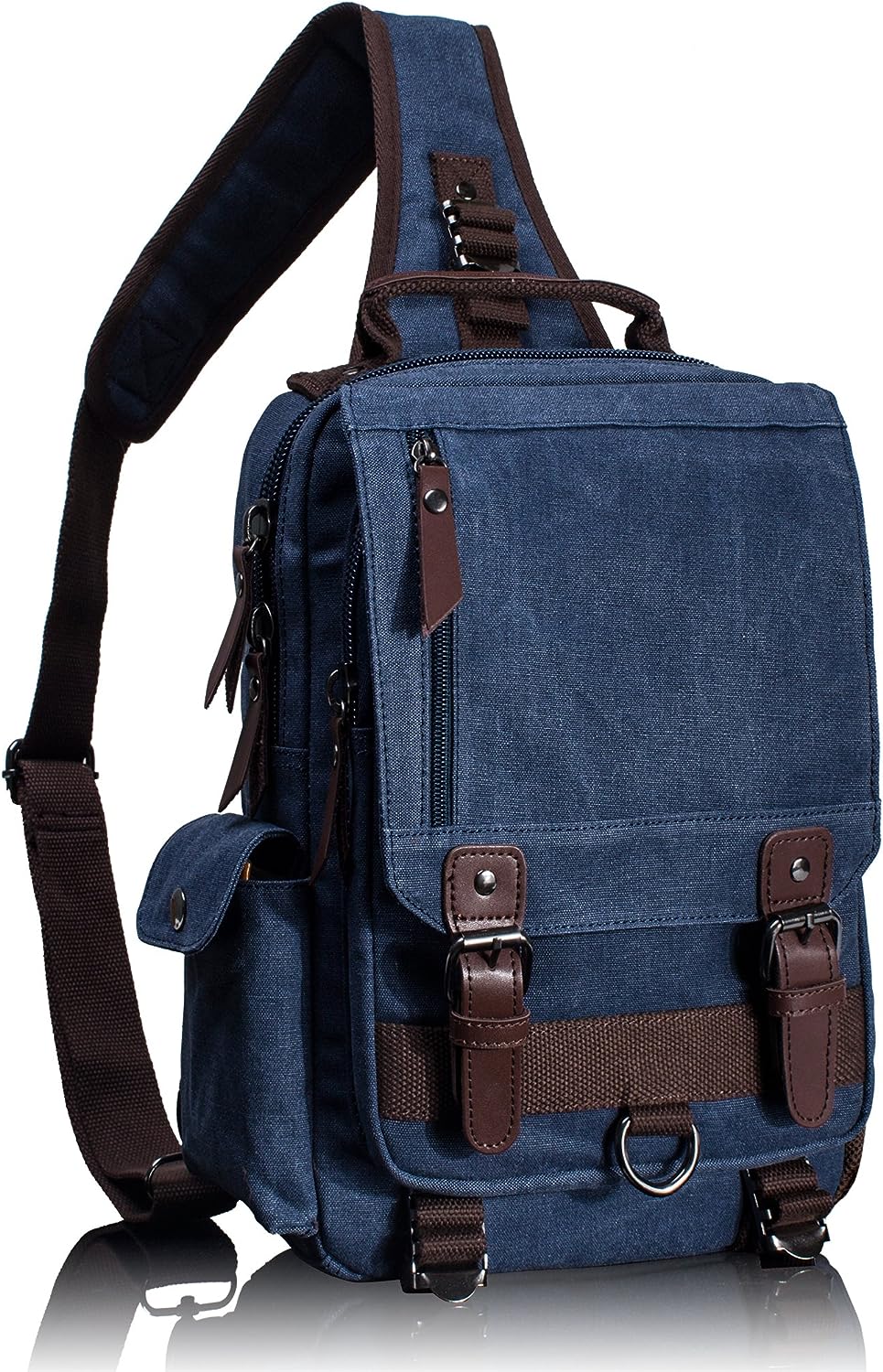 Leaper Canvas Messenger Bag Sling Bag Cross Body Bag Shoulder Bag Black, L