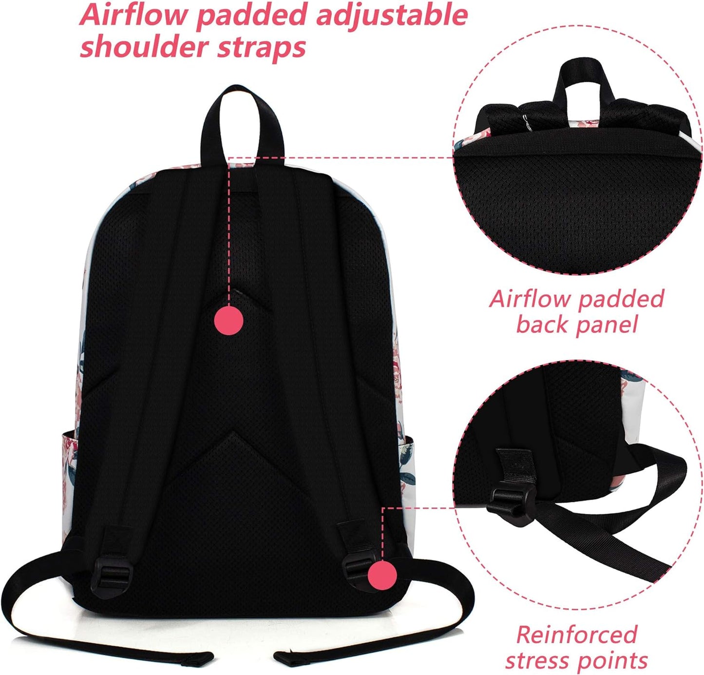 Leaper Fashion Water Resistant School Backpack for Women Beige