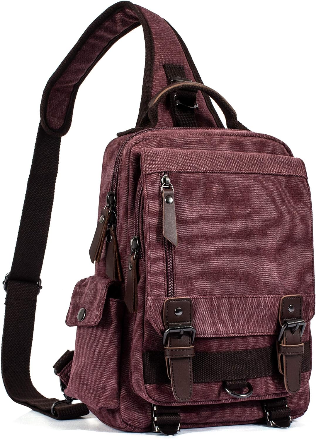 Leaper Canvas Messenger Bag Sling Bag Cross Body Bag Shoulder Bag Black, L