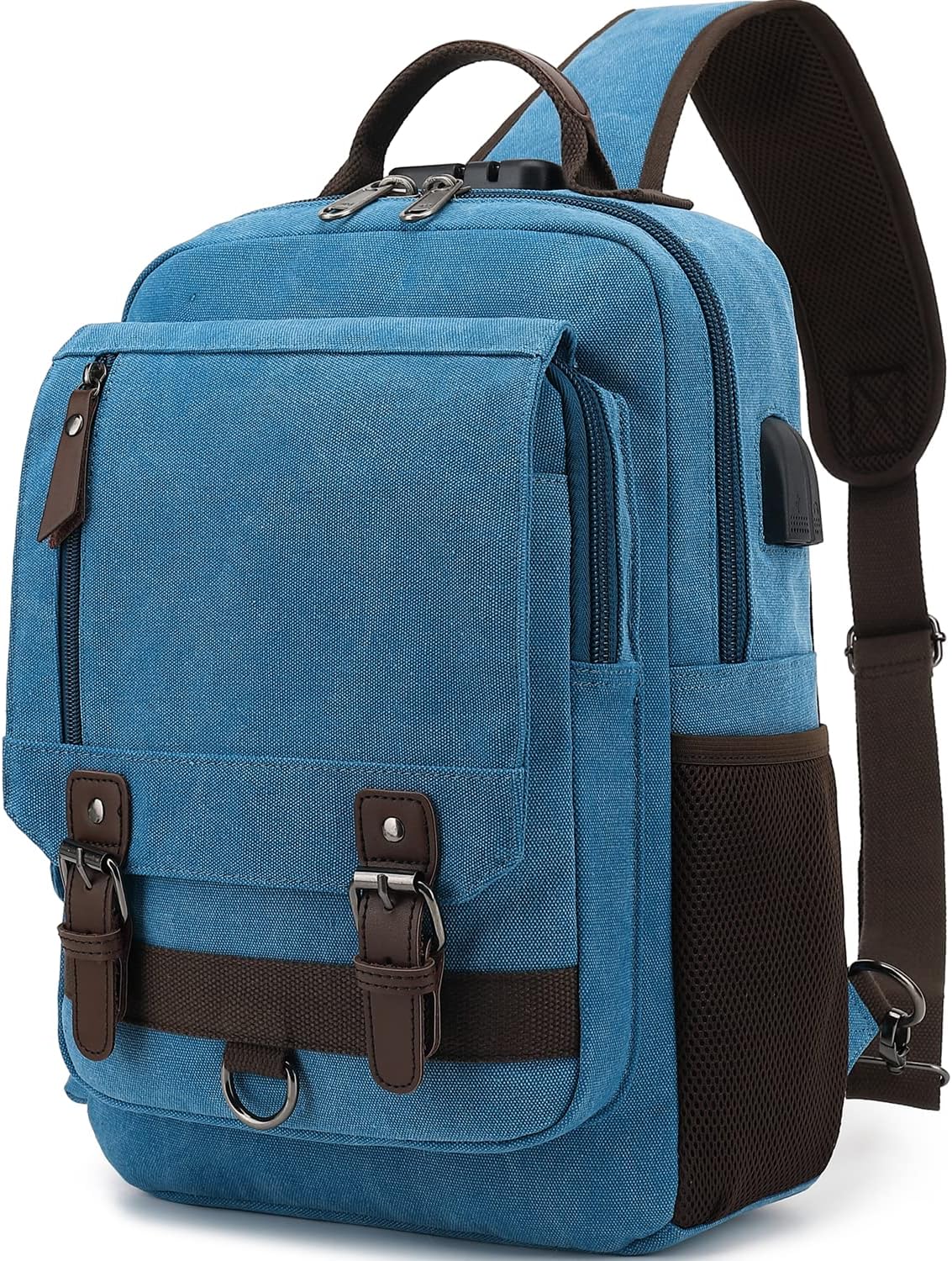 Leaper Canvas Messenger Bag Sling Bag Cross Body Bag Shoulder Bag Black, L