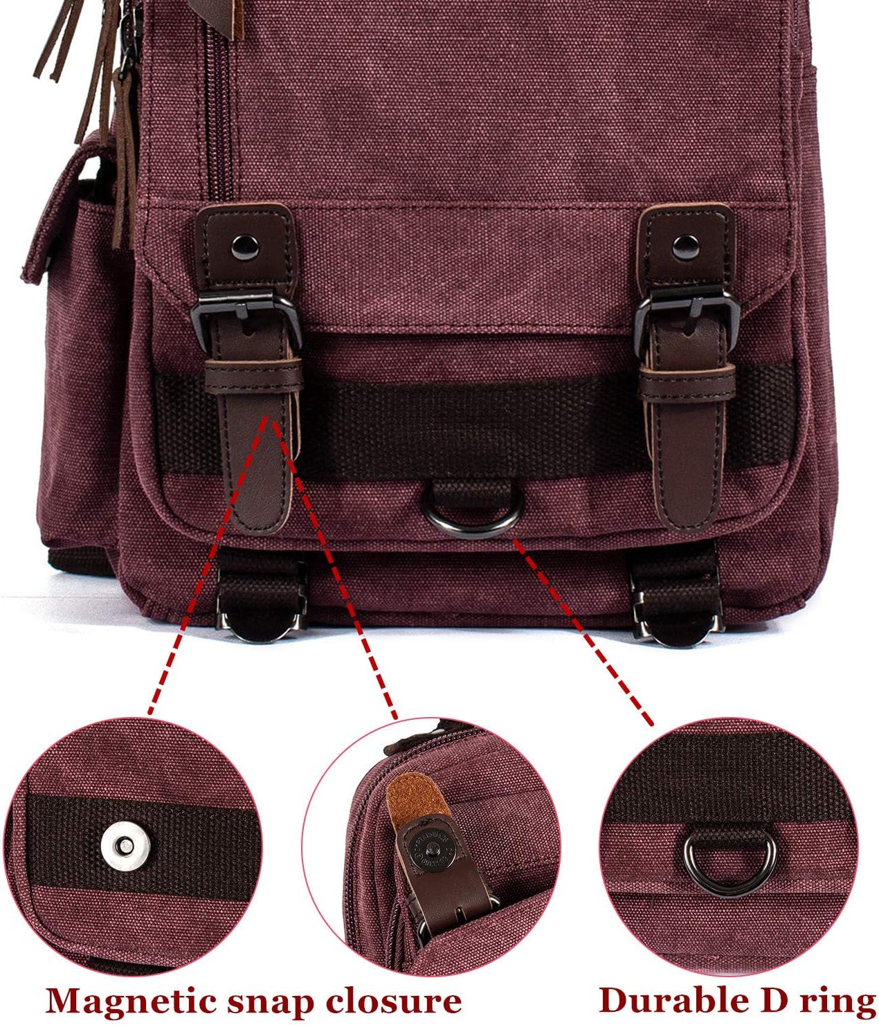 Leaper Canvas Messenger Bag Sling Bag Cross Body Bag Shoulder Bag Black, L