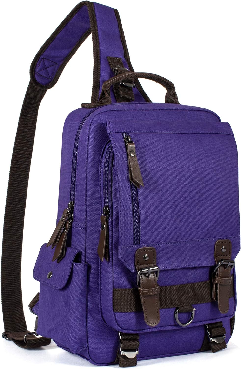 Leaper Canvas Messenger Bag Sling Bag Cross Body Bag Shoulder Bag Black, L