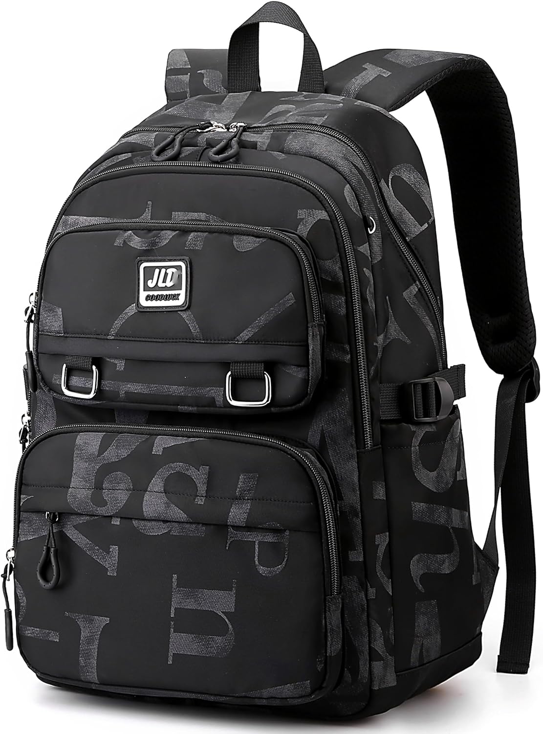 Leaper Water-resistant Laptop Backpacks Lightweight Shoulder Bag for Men Women Casual Daypack Black