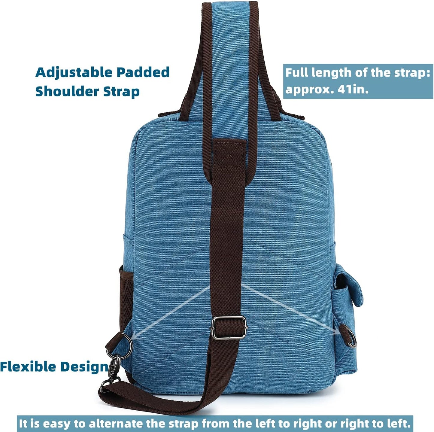 Leaper Canvas Messenger Bag Sling Bag Cross Body Bag Shoulder Bag Black, L