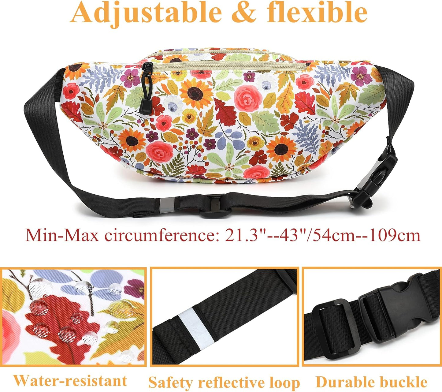 TOPERIN Fashion Fanny Pack Cute Running Belt Waist Pack Running Waist Bag Belt