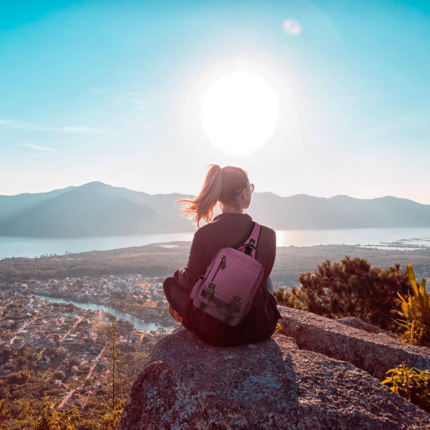 Leaper Canvas Messenger Bag Sling Bag Cross Body Bag Shoulder Bag Black, L