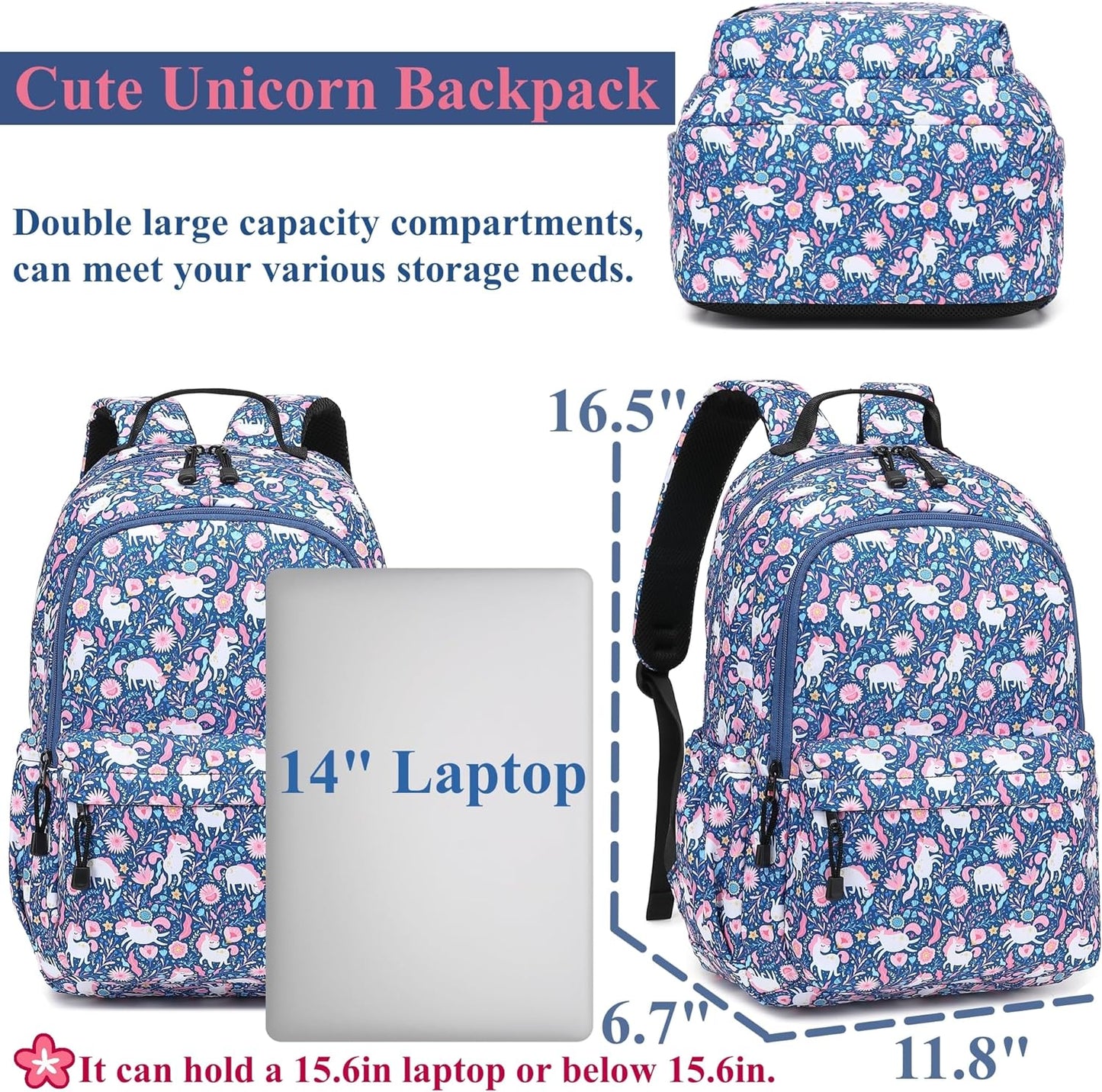 Leaper Fashion Water Resistant School Backpack for Women Beige
