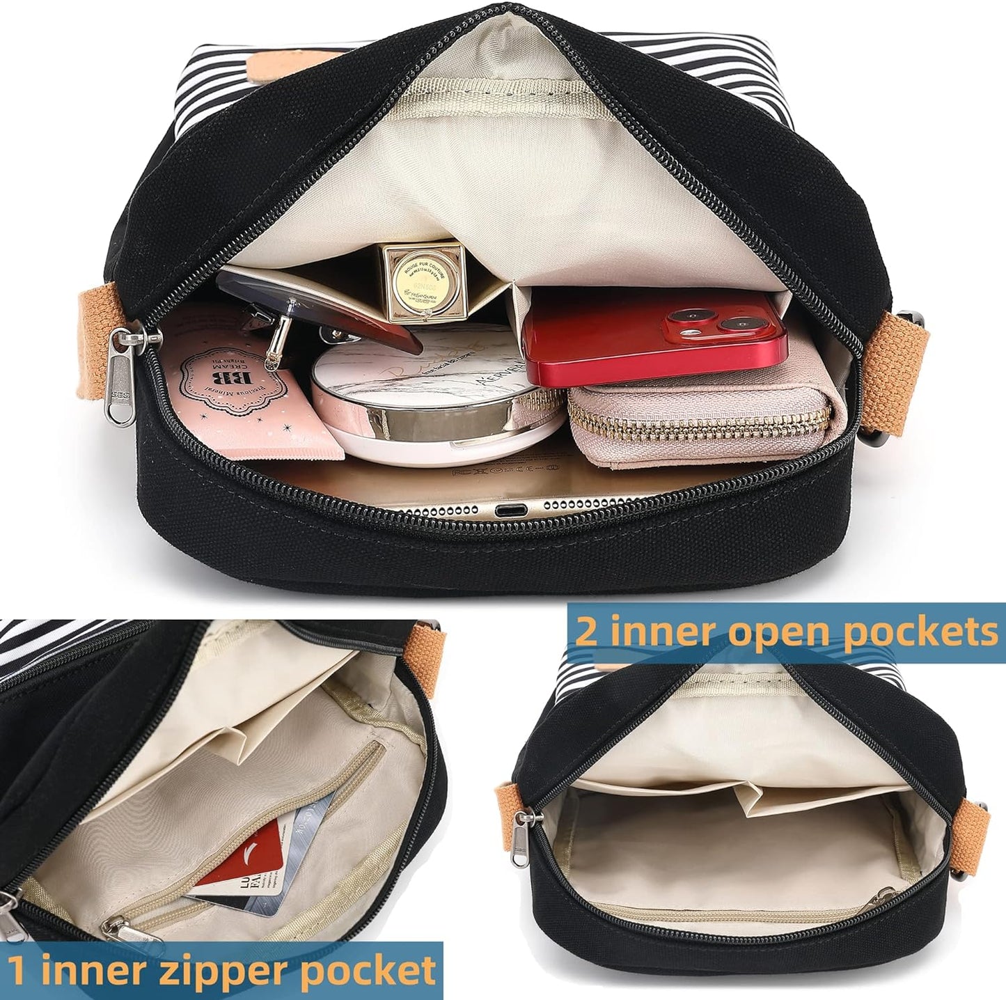 Leaper Girls Crossbody Purses for Kids 2 PCS Cross Body Bag Women Messenger Bag Girls Canvas Bag Cross Body Purse Set