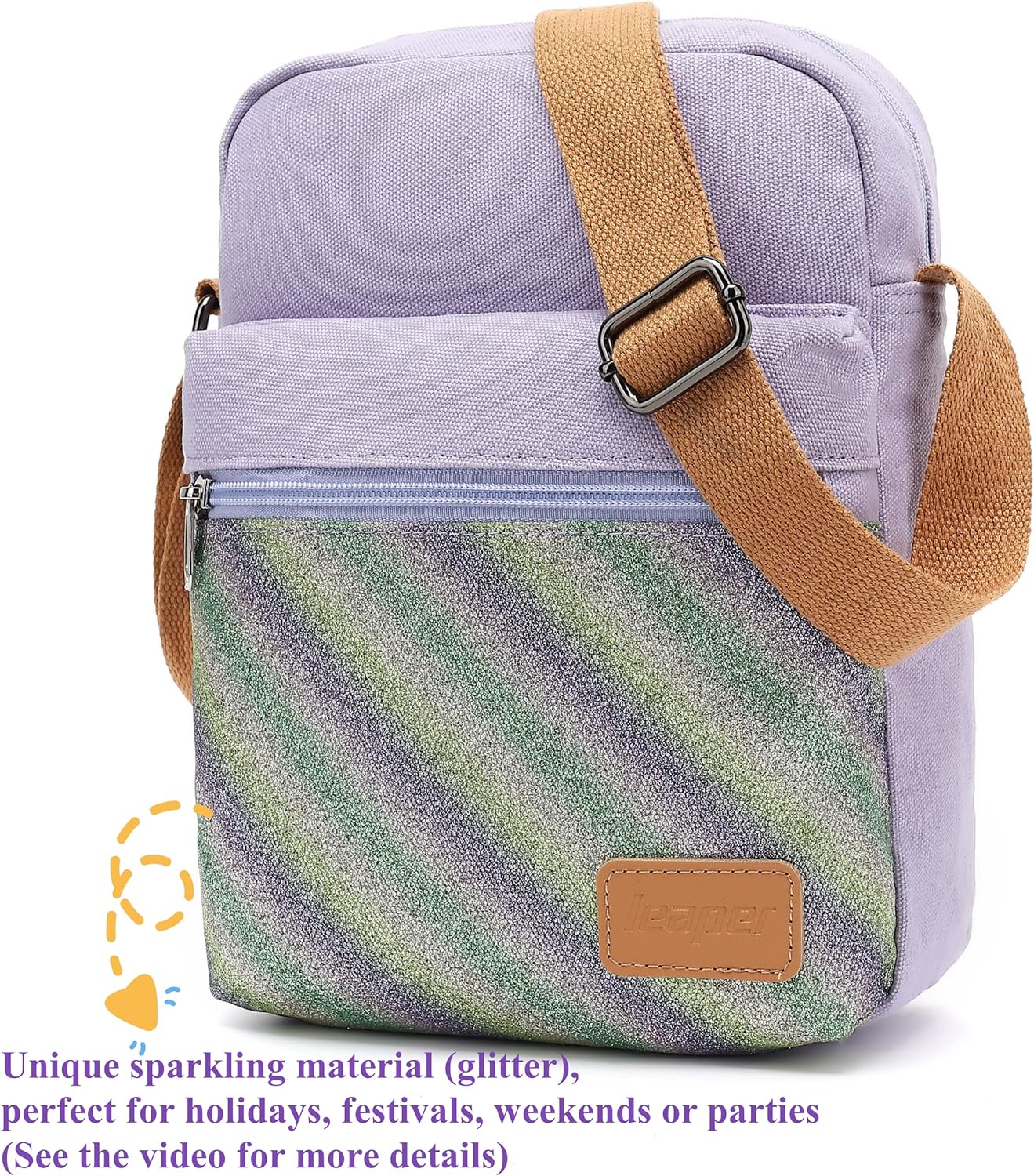 Leaper Girls Crossbody Purses for Kids 2 PCS Cross Body Bag Women Messenger Bag Girls Canvas Bag Cross Body Purse Set