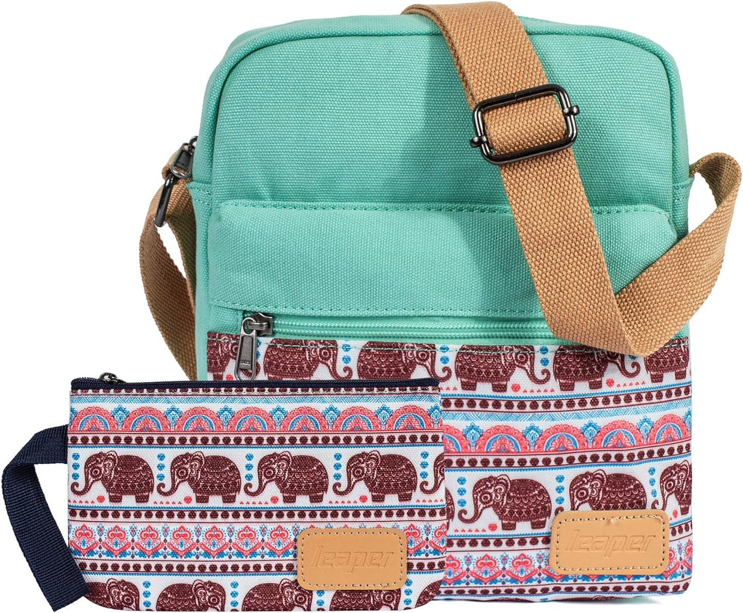Leaper Girls Crossbody Purses for Kids 2 PCS Cross Body Bag Women Messenger Bag Girls Canvas Bag Cross Body Purse Set