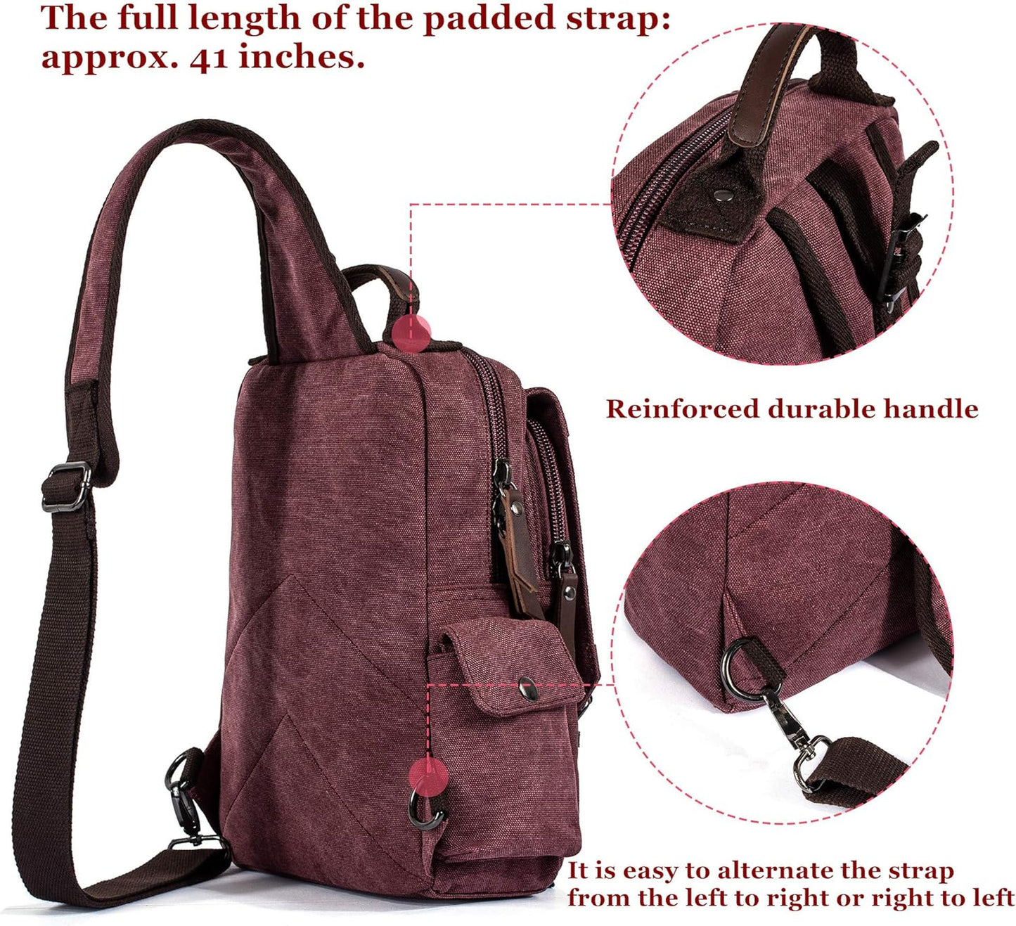 Leaper Canvas Messenger Bag Sling Bag Cross Body Bag Shoulder Bag Black, L