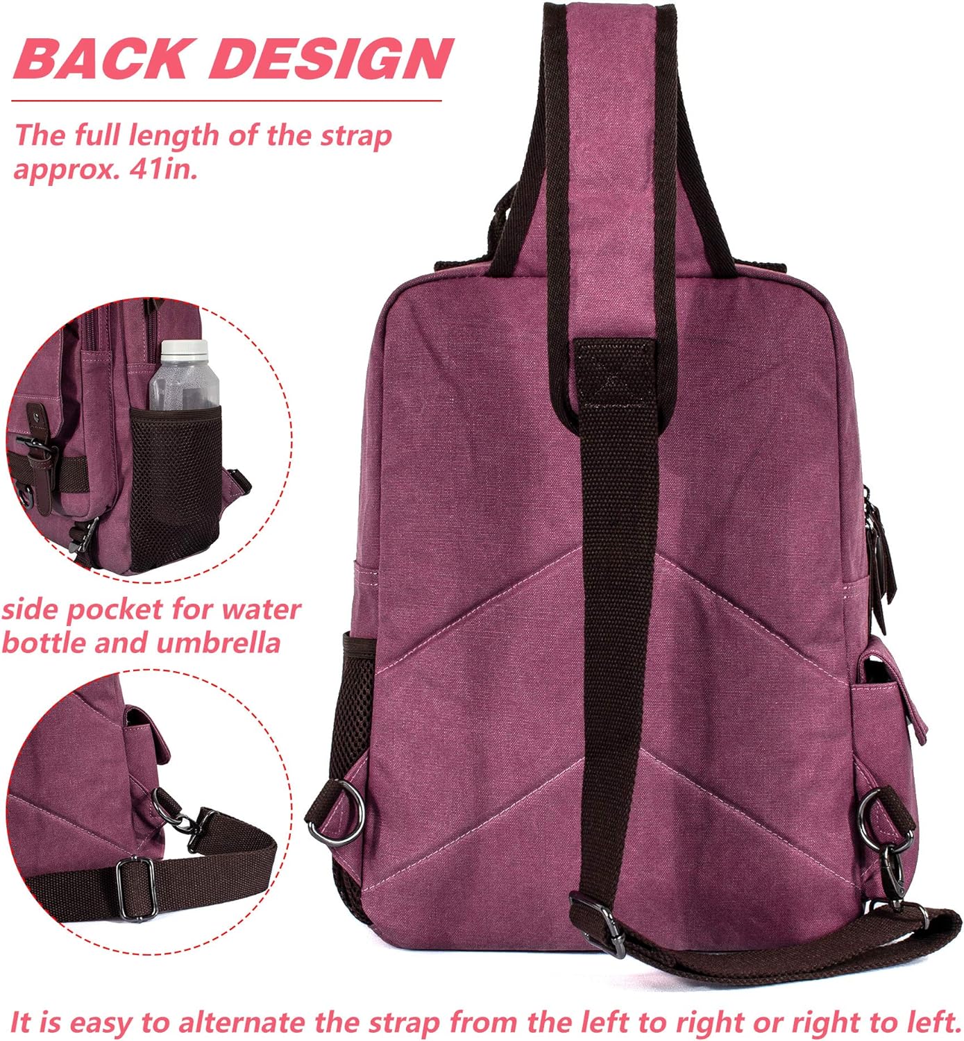 Leaper Canvas Messenger Bag Sling Bag Cross Body Bag Shoulder Bag Black, L