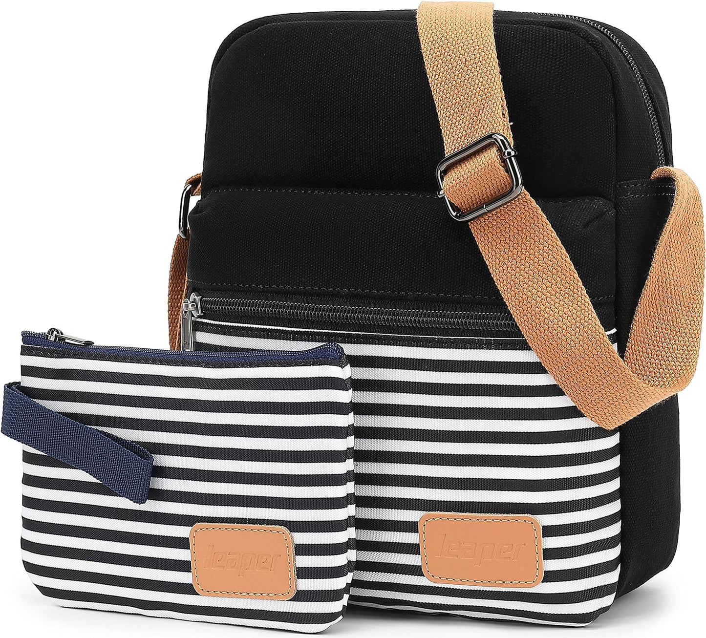 Leaper Girls Crossbody Purses for Kids 2 PCS Cross Body Bag Women Messenger Bag Girls Canvas Bag Cross Body Purse Set