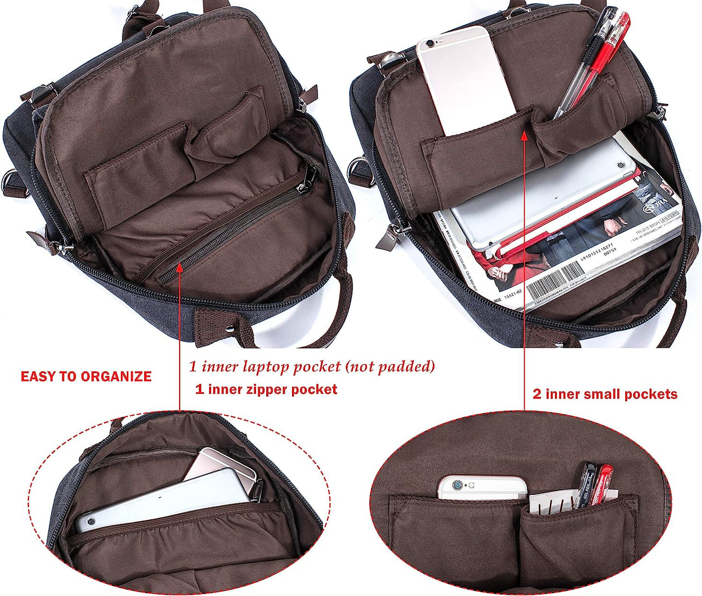 Leaper Canvas Messenger Bag Sling Bag Cross Body Bag Shoulder Bag Black, L