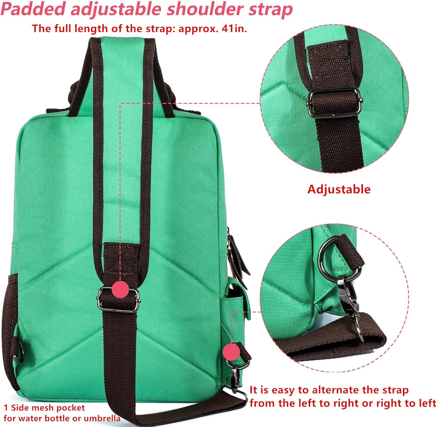 Leaper Canvas Messenger Bag Sling Bag Cross Body Bag Shoulder Bag Black, L